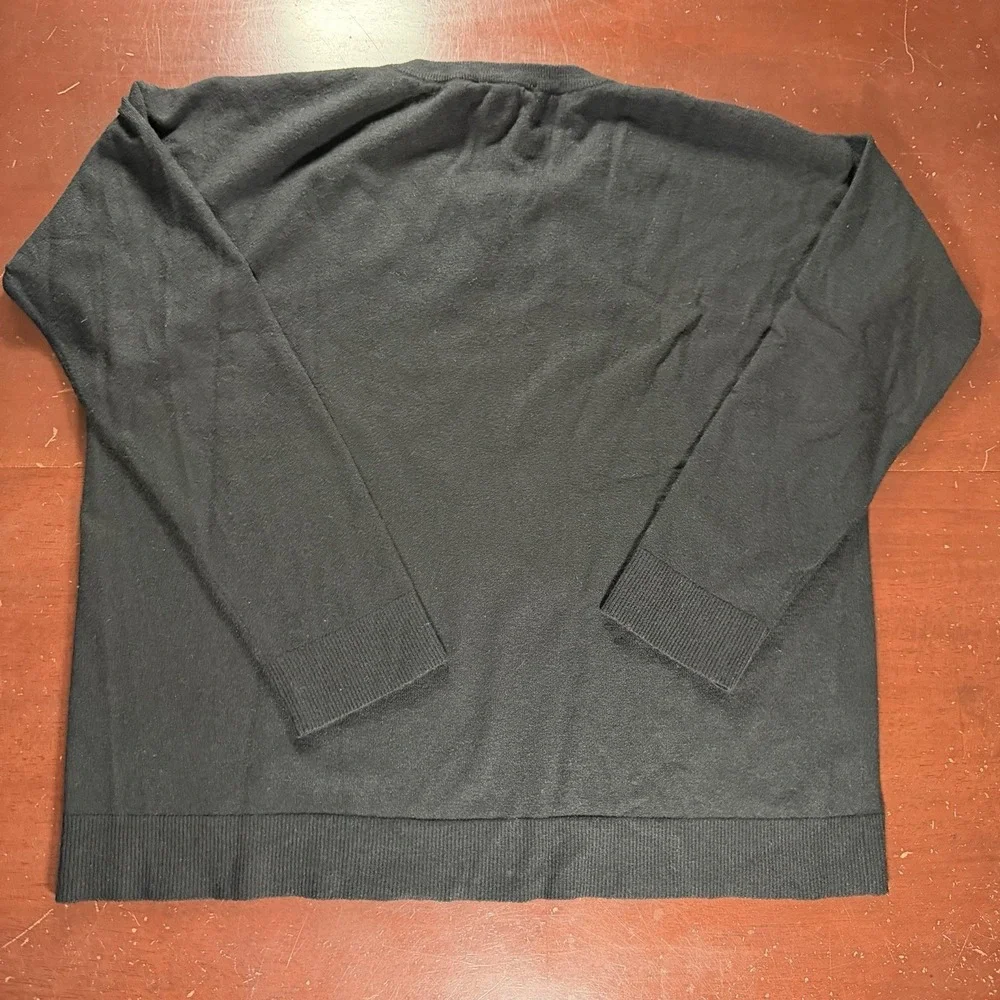 Heart Sweater Black 5 Rows Colorful Hearts Size Small - Picture 6 of 8